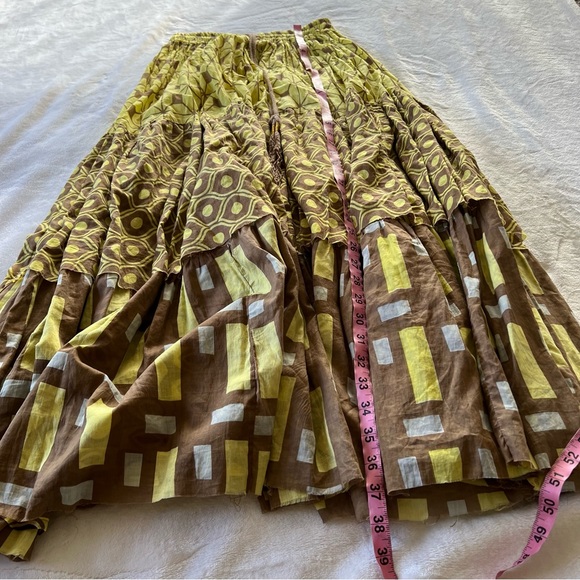 Yvonne S. RARE PRINT Multi Print Double Maxi Skirt with Gold Stitching - Picture 8 of 10
